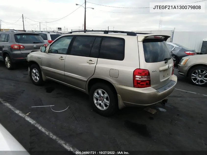 2003 Toyota Highlander Limited VIN: JTEGF21A130079808 Lot: 34861721