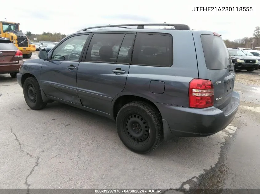 2003 Toyota Highlander V6 VIN: JTEHF21A230118555 Lot: 39297970