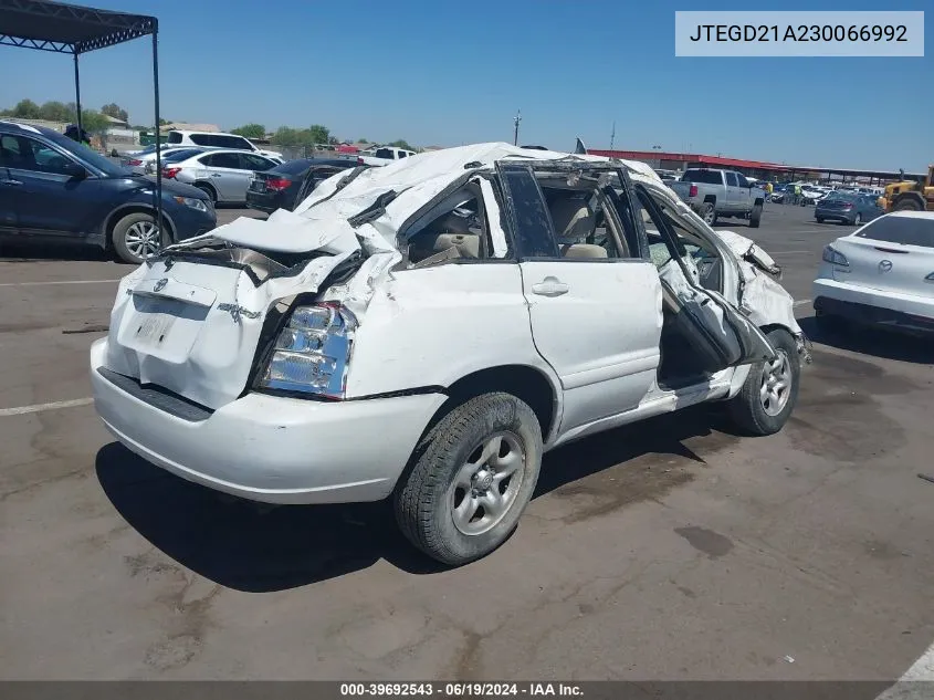 2003 Toyota Highlander VIN: JTEGD21A230066992 Lot: 39692543