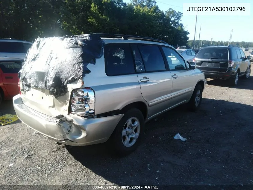 JTEGF21A530102796 2003 Toyota Highlander V6