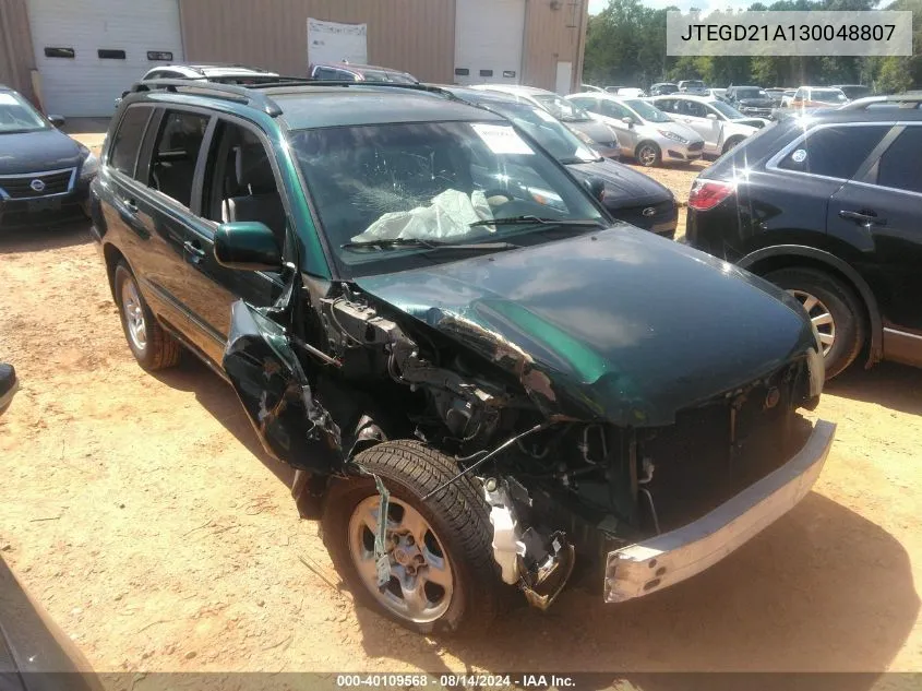 2003 Toyota Highlander VIN: JTEGD21A130048807 Lot: 40109568