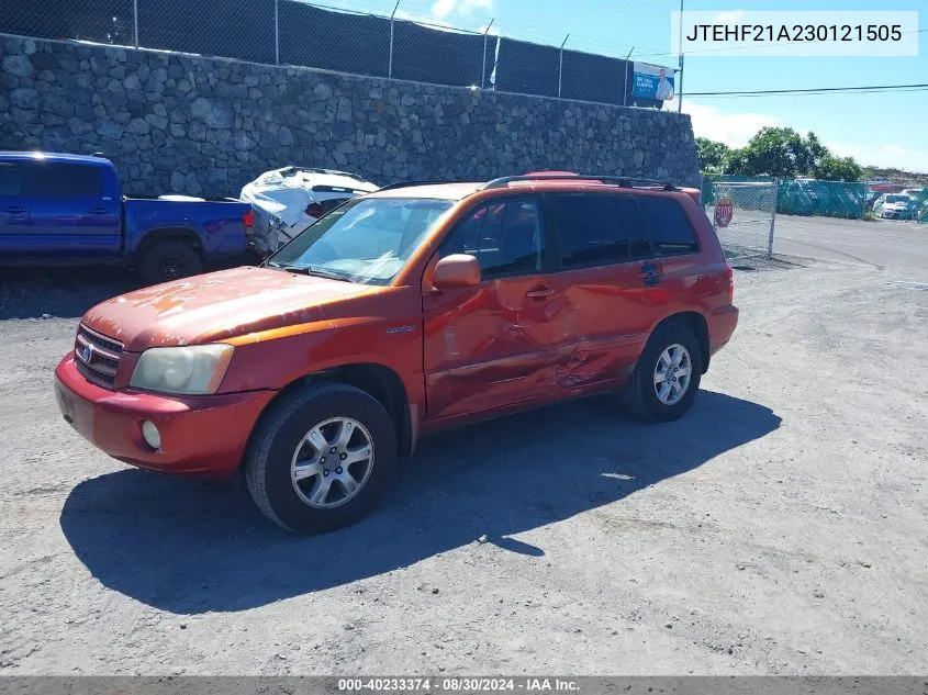 2003 Toyota Highlander Limited V6/V6 VIN: JTEHF21A230121505 Lot: 40233374