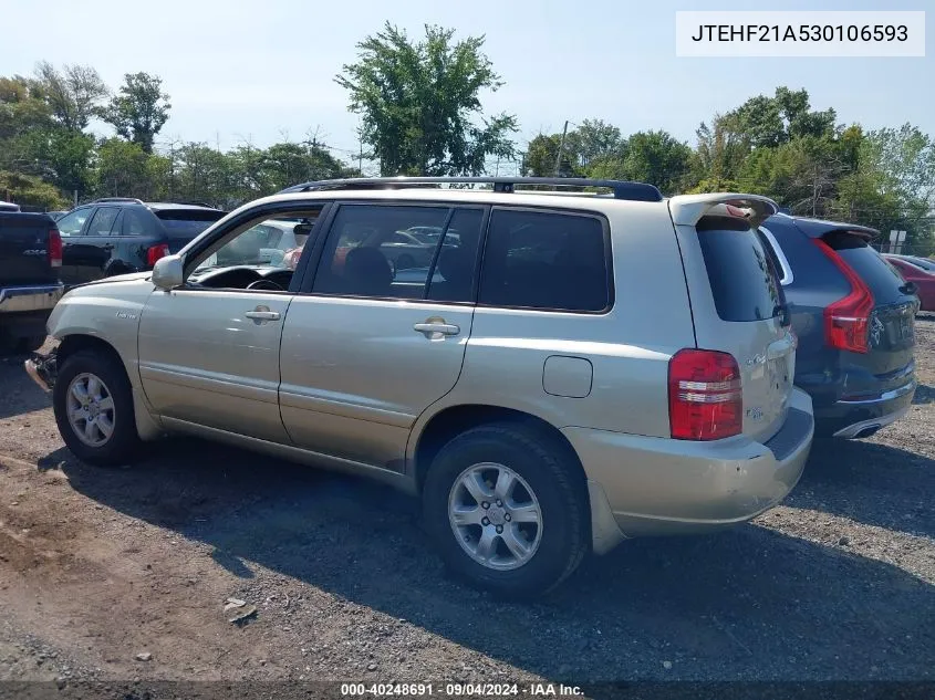 2003 Toyota Highlander Limited VIN: JTEHF21A530106593 Lot: 40248691