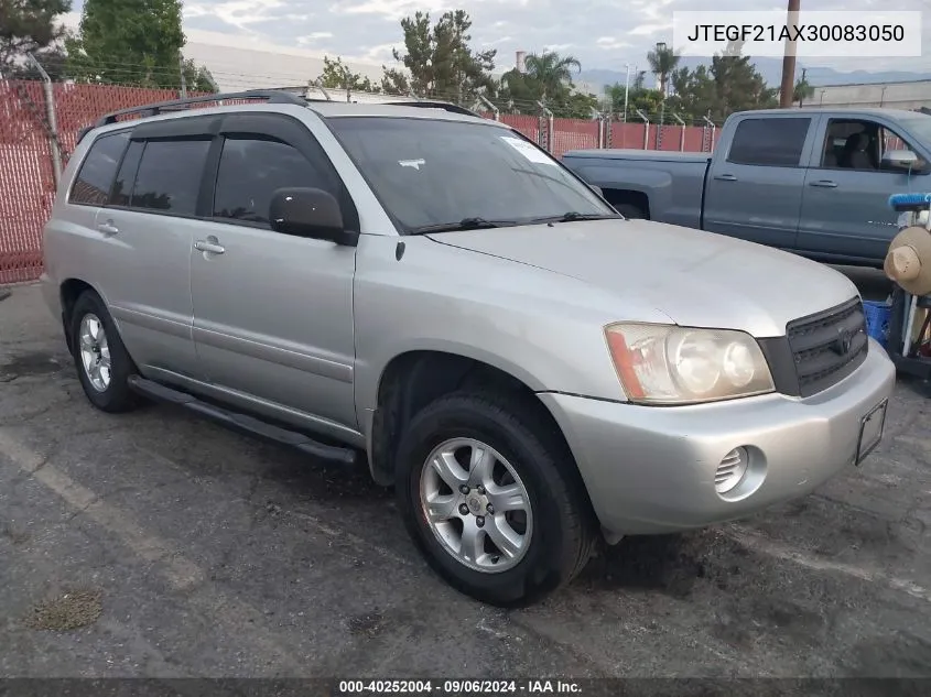 2003 Toyota Highlander V6 VIN: JTEGF21AX30083050 Lot: 40252004