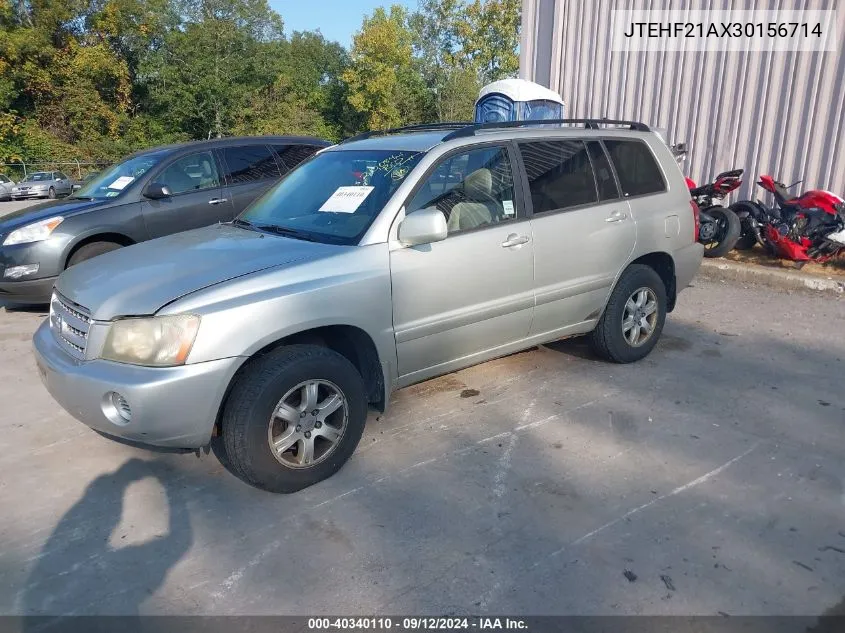 2003 Toyota Highlander V6 VIN: JTEHF21AX30156714 Lot: 40340110