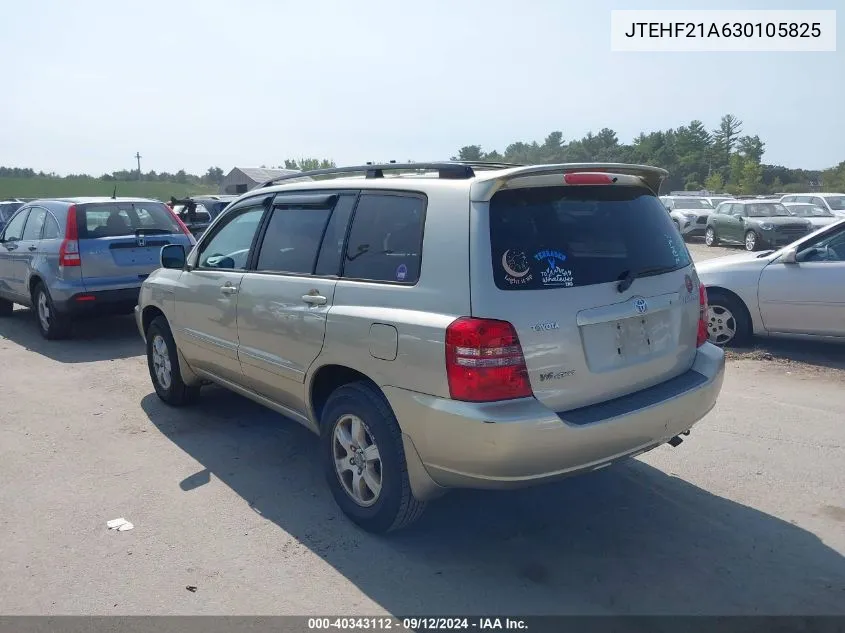 2003 Toyota Highlander Limited V6 VIN: JTEHF21A630105825 Lot: 40343112