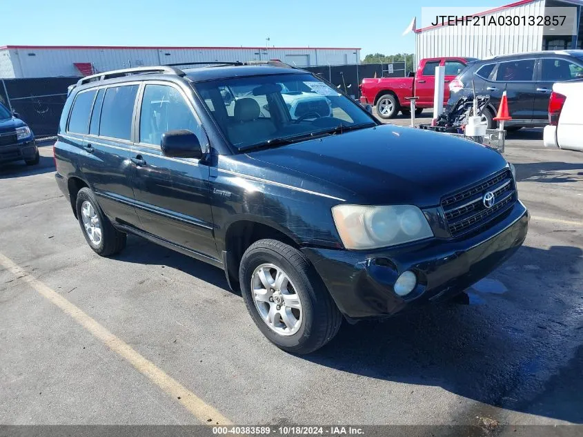 2003 Toyota Highlander Limited V6 VIN: JTEHF21A030132857 Lot: 40383589