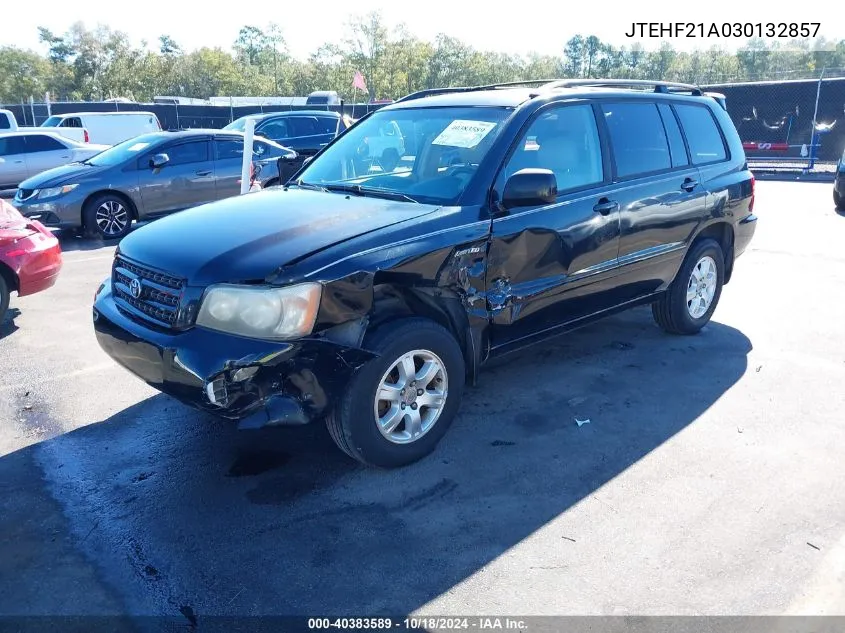 2003 Toyota Highlander Limited V6 VIN: JTEHF21A030132857 Lot: 40383589