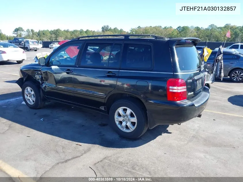 2003 Toyota Highlander Limited V6 VIN: JTEHF21A030132857 Lot: 40383589