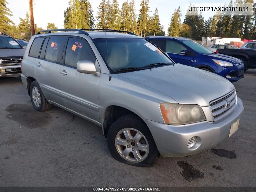 2003 Toyota Highlander V6 VIN: JTEGF21AX30101854 Lot: 40471922