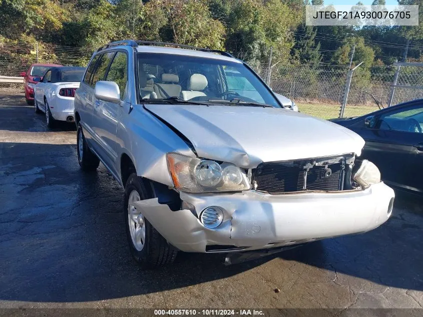 2003 Toyota Highlander Limited VIN: JTEGF21A930076705 Lot: 40557610