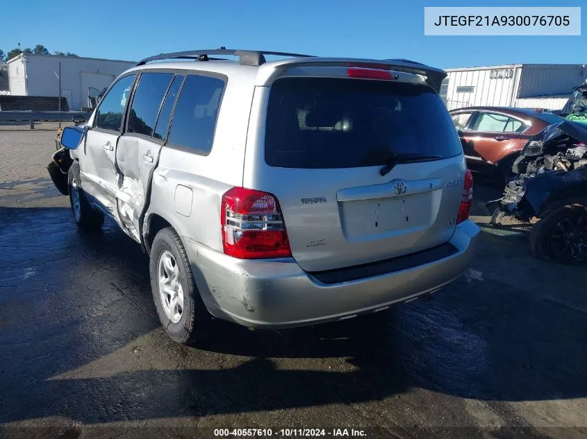 2003 Toyota Highlander Limited VIN: JTEGF21A930076705 Lot: 40557610