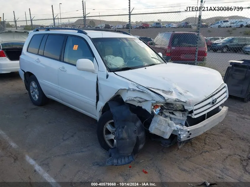 2003 Toyota Highlander Limited VIN: JTEGF21AX30086739 Lot: 40579868