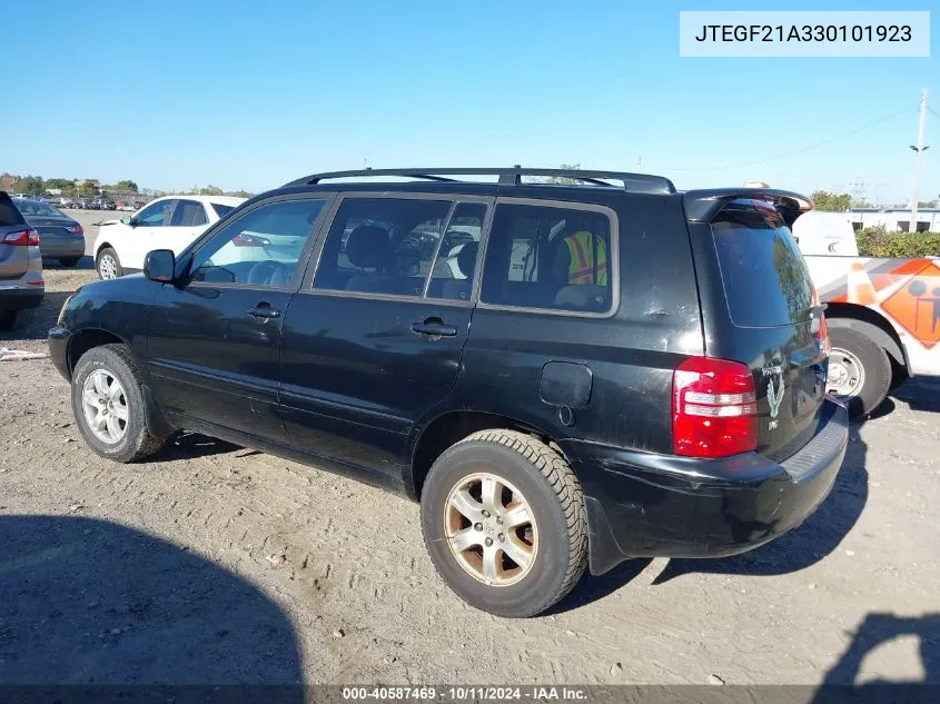 JTEGF21A330101923 2003 Toyota Highlander V6