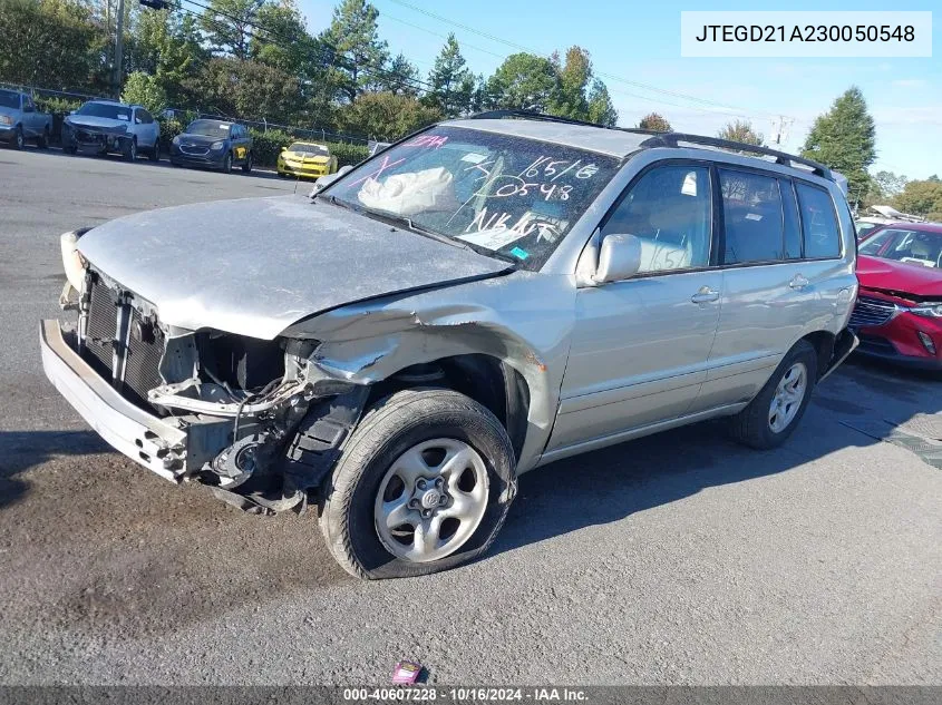 2003 Toyota Highlander VIN: JTEGD21A230050548 Lot: 40607228