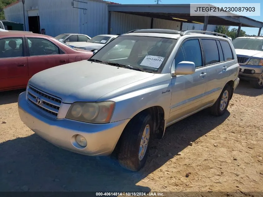 2003 Toyota Highlander Limited V6 VIN: JTEGF21A230087903 Lot: 40614814