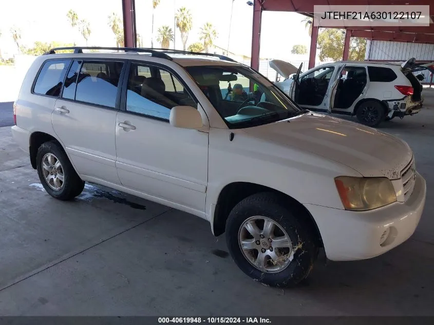 JTEHF21A630122107 2003 Toyota Highlander V6