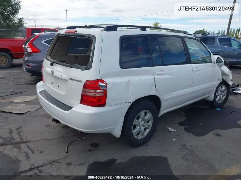 2003 Toyota Highlander V6 VIN: JTEHF21A530120493 Lot: 40629472