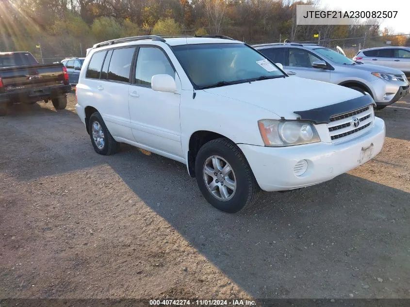 2003 Toyota Highlander V6 VIN: JTEGF21A230082507 Lot: 40742274