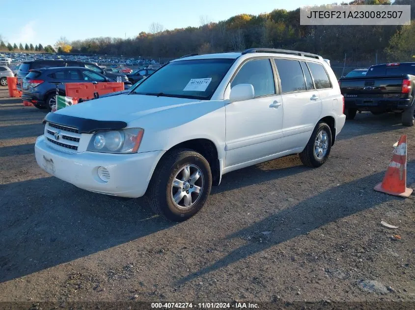 2003 Toyota Highlander V6 VIN: JTEGF21A230082507 Lot: 40742274