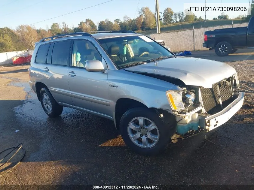 2003 Toyota Highlander Limited V6 VIN: JTEHF21A730098206 Lot: 40912312