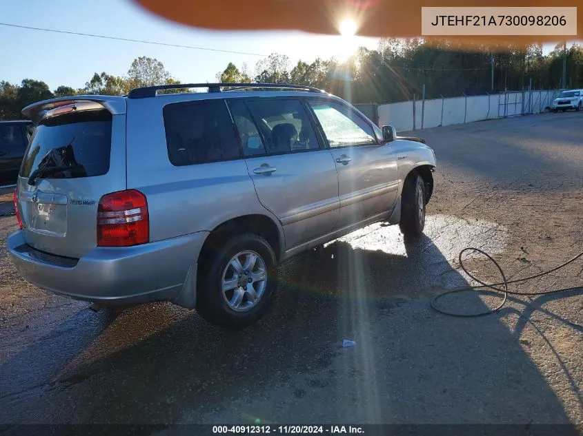 2003 Toyota Highlander Limited V6 VIN: JTEHF21A730098206 Lot: 40912312