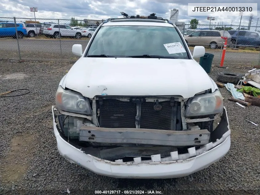 2004 Toyota Highlander Limited V6 VIN: JTEEP21A440013310 Lot: 40129717