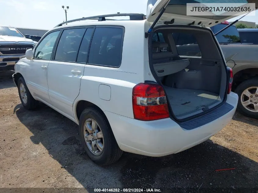 JTEGP21A740032636 2004 Toyota Highlander Limited