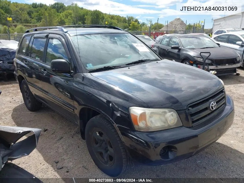 2004 Toyota Highlander VIN: JTEHD21A840031069 Lot: 40273883