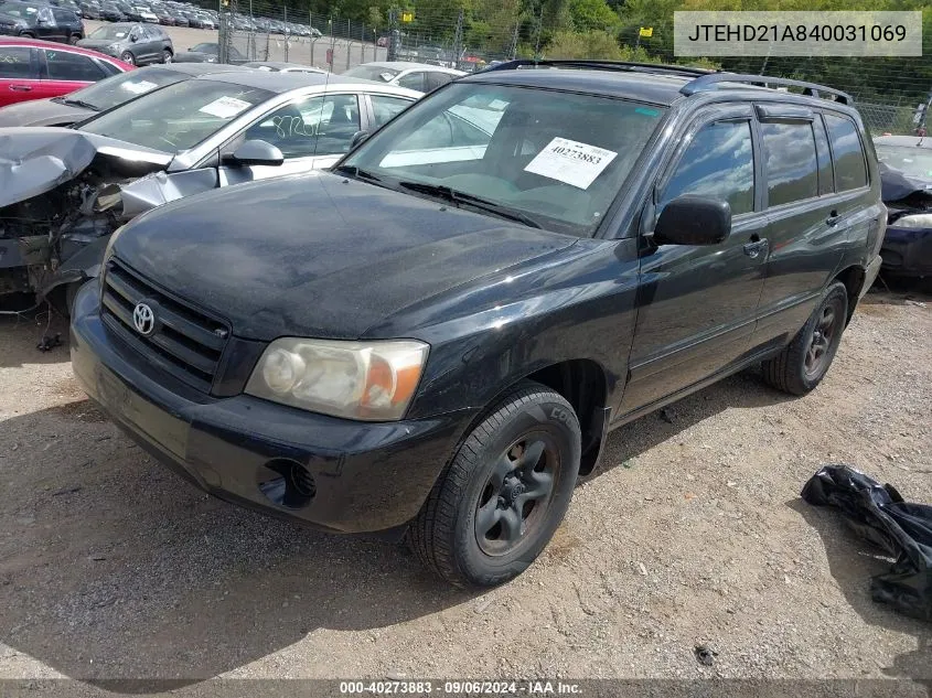 2004 Toyota Highlander VIN: JTEHD21A840031069 Lot: 40273883