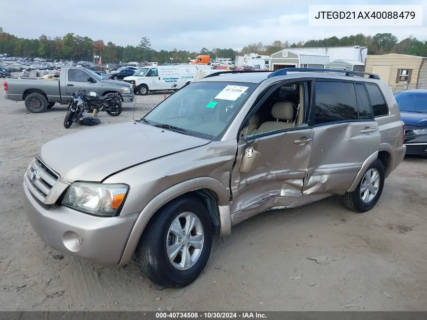 2004 Toyota Highlander VIN: JTEGD21AX40088479 Lot: 40734508