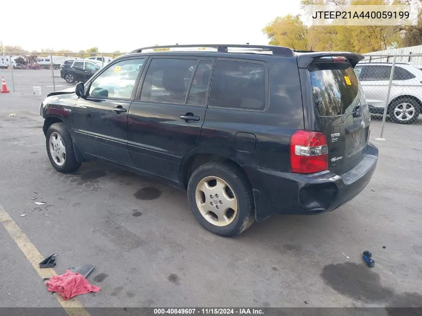 2004 Toyota Highlander Limited V6 VIN: JTEEP21A440059199 Lot: 40849607