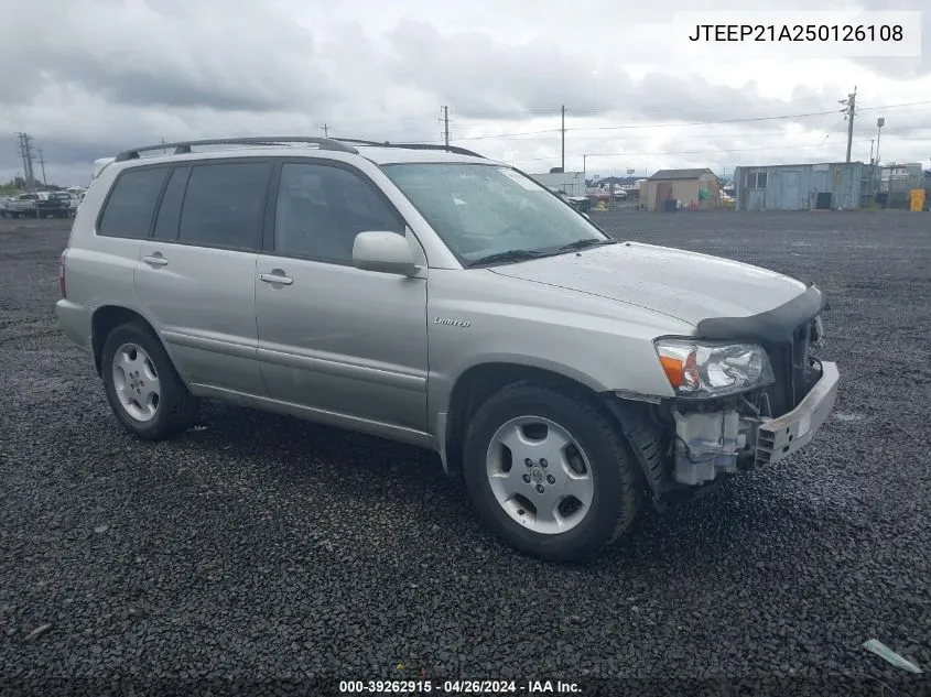 JTEEP21A250126108 2005 Toyota Highlander Limited V6