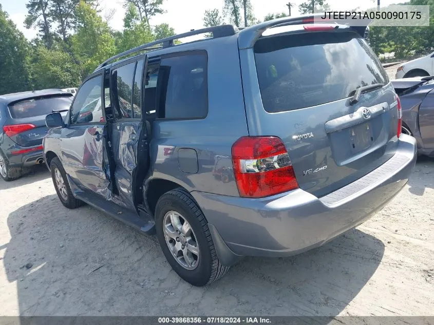 2005 Toyota Highlander V6 VIN: JTEEP21A050090175 Lot: 39868356