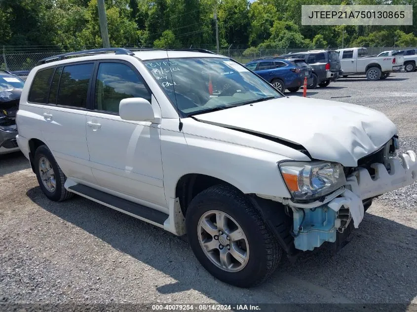 2005 Toyota Highlander V6 VIN: JTEEP21A750130865 Lot: 40079254