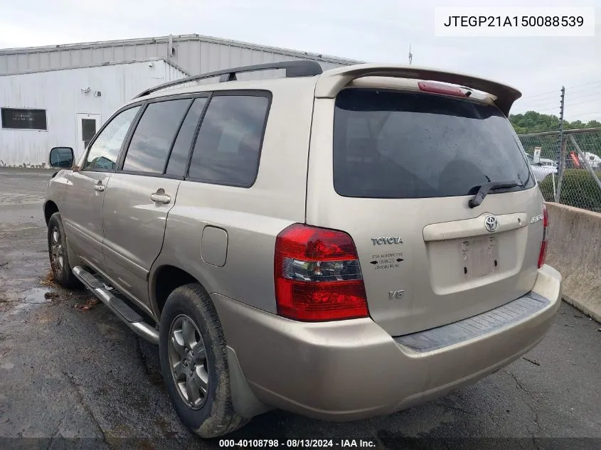 2005 Toyota Highlander V6 VIN: JTEGP21A150088539 Lot: 40108798