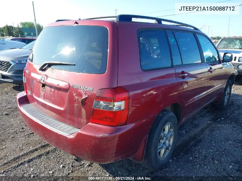 JTEEP21A150088712 2005 Toyota Highlander V6