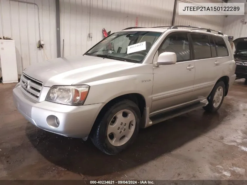 2005 Toyota Highlander Limited V6 VIN: JTEEP21A150122289 Lot: 40234621