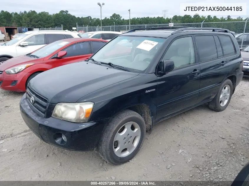 2005 Toyota Highlander Limited V6 VIN: JTEDP21AX50044185 Lot: 40257266