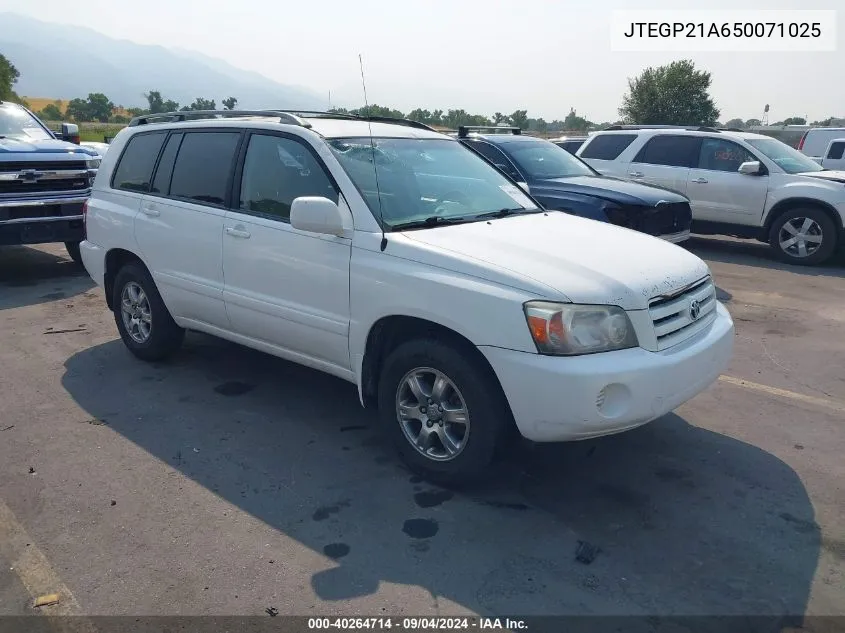 2005 Toyota Highlander Limited VIN: JTEGP21A650071025 Lot: 40264714