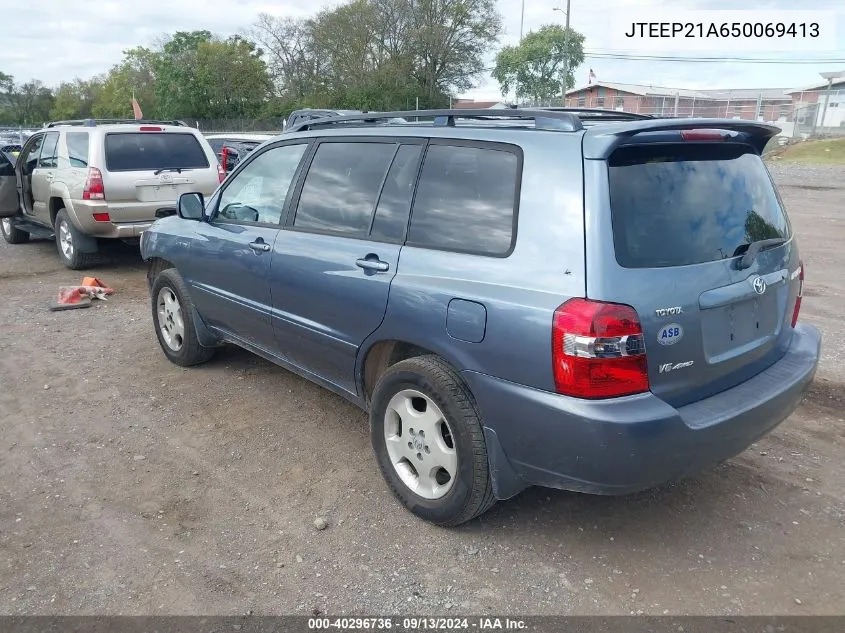 2005 Toyota Highlander Limited V6 VIN: JTEEP21A650069413 Lot: 40296736