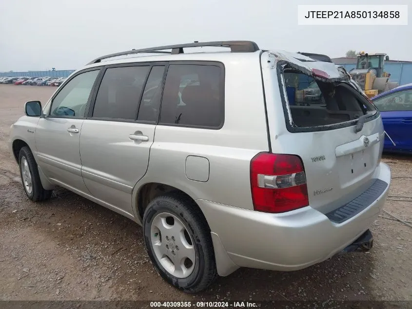 2005 Toyota Highlander Limited V6 VIN: JTEEP21A850134858 Lot: 40309355