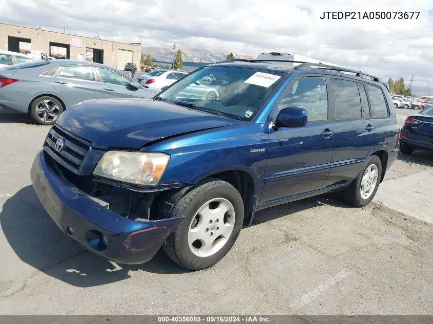 2005 Toyota Highlander Limited V6 VIN: JTEDP21A050073677 Lot: 40356085