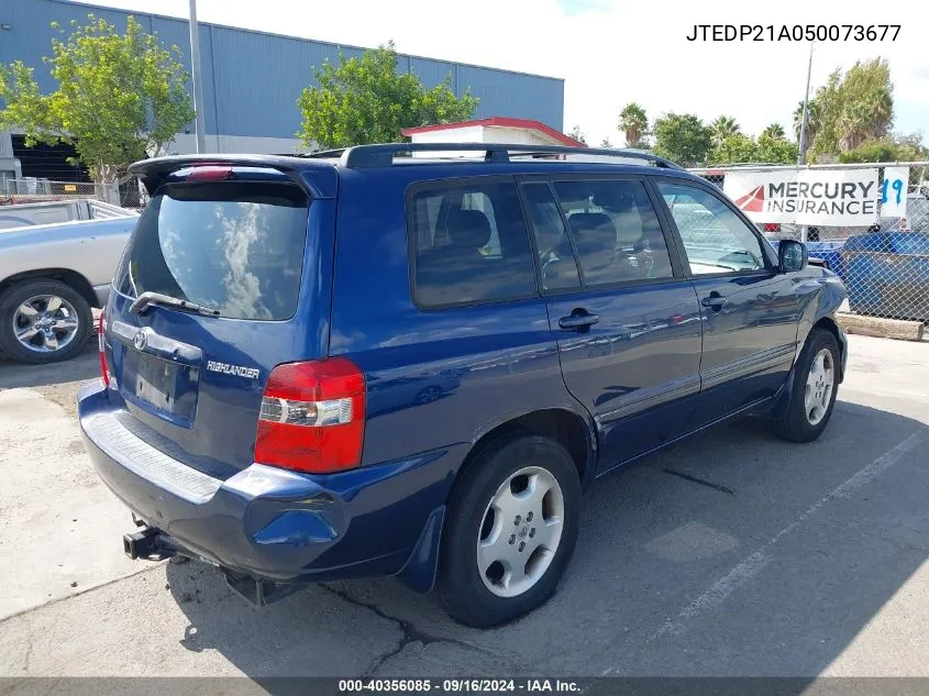 2005 Toyota Highlander Limited V6 VIN: JTEDP21A050073677 Lot: 40356085