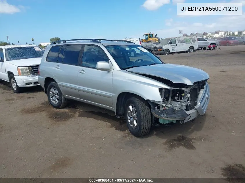 JTEDP21A550071200 2005 Toyota Highlander V6