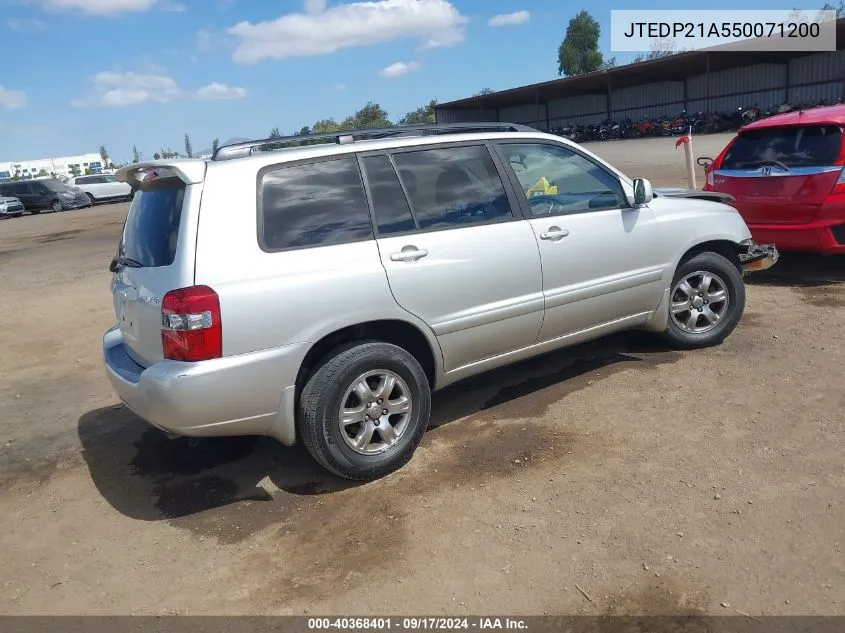 JTEDP21A550071200 2005 Toyota Highlander V6