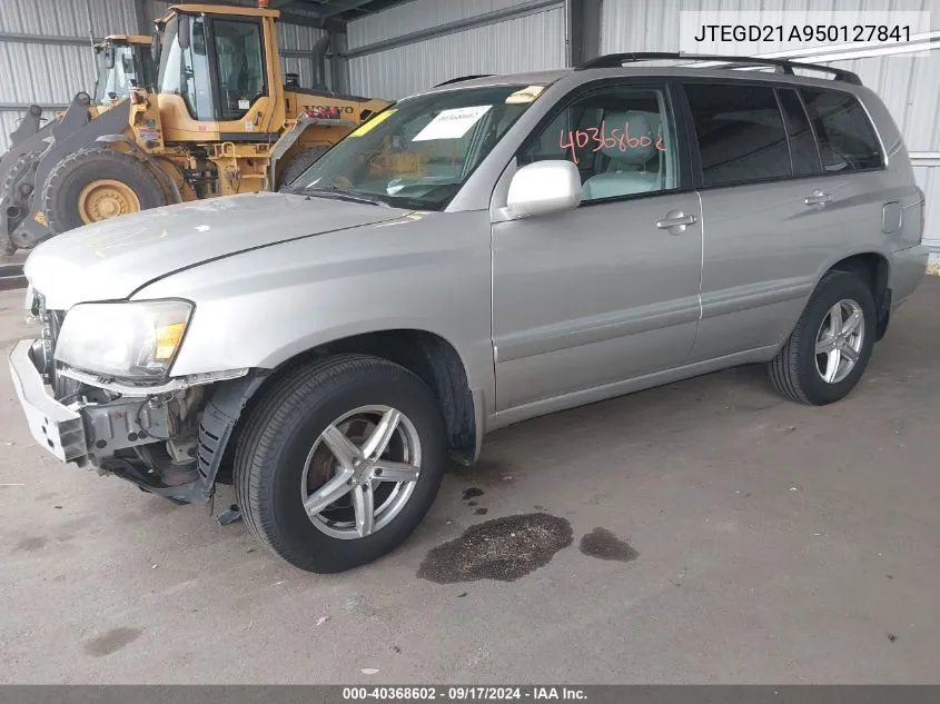 2005 Toyota Highlander VIN: JTEGD21A950127841 Lot: 40368602