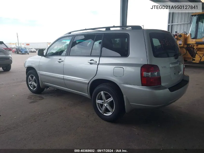 2005 Toyota Highlander VIN: JTEGD21A950127841 Lot: 40368602