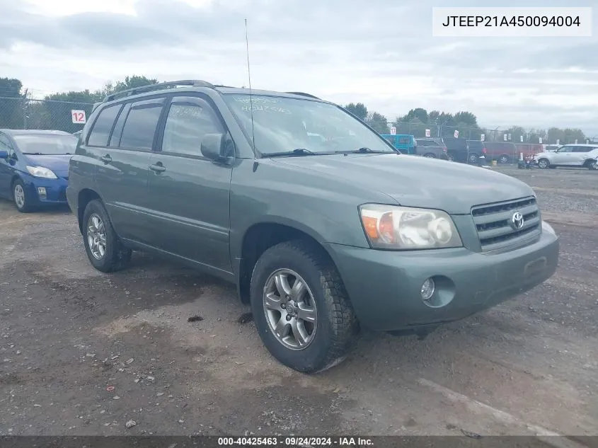 JTEEP21A450094004 2005 Toyota Highlander V6