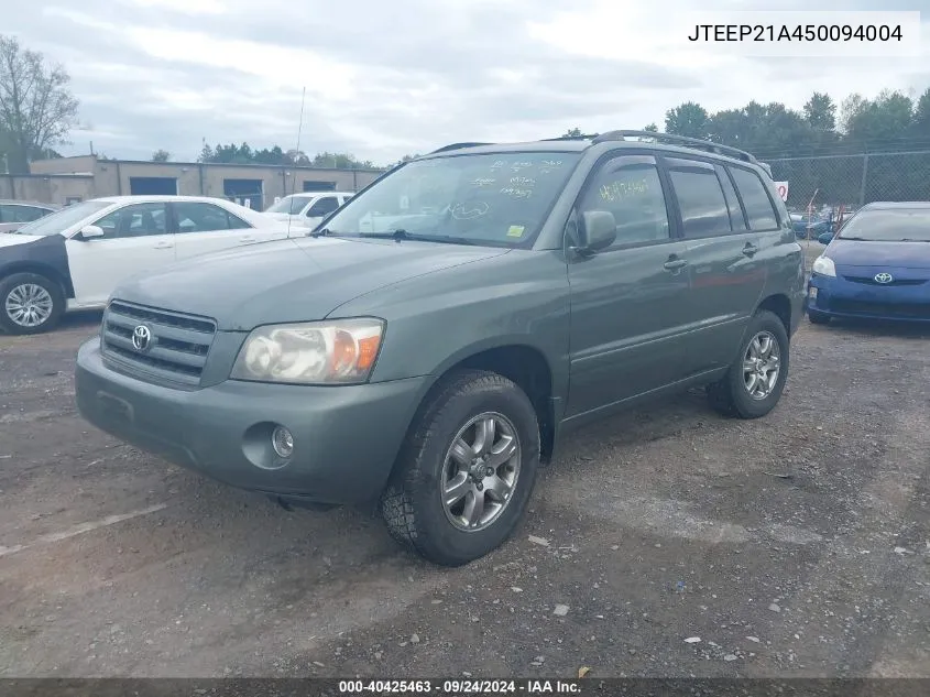 JTEEP21A450094004 2005 Toyota Highlander V6